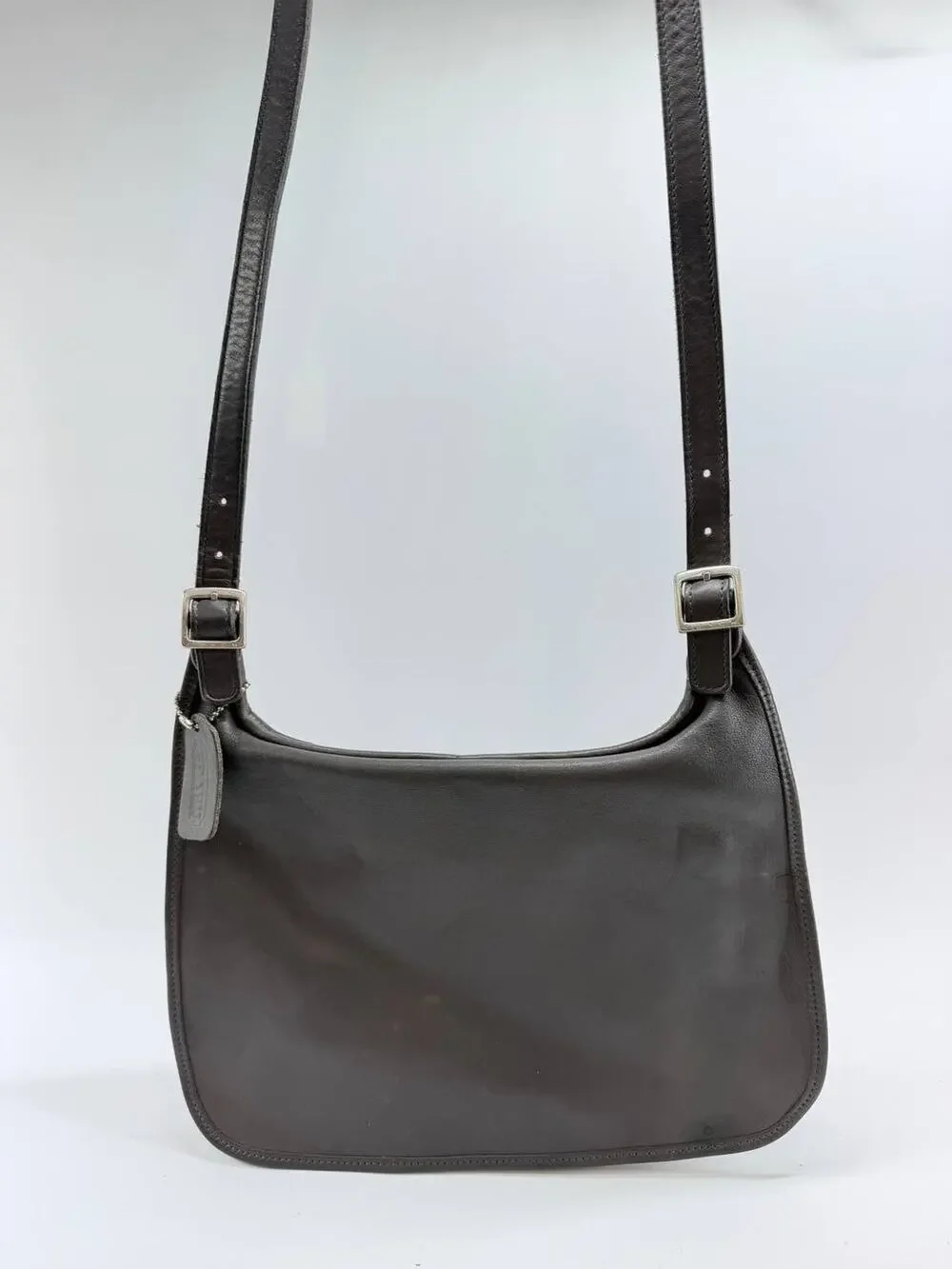 Vintage Coach 9134 Gray Leather Shoulder Bag Purse USA Costa Rica Women's